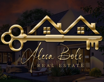 Premade Real Estate Logo Design, Gold Logo Design, Realtor Logo, Gold Real Estate Logo, Signature Logo