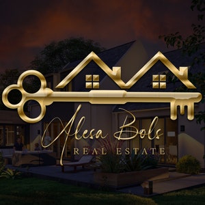 Premade Real Estate Logo Design, Gold Logo Design, Realtor Logo, Gold Real Estate Logo, Signature Logo