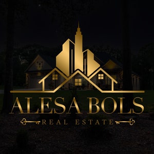 Premade Real Estate Logo Design, Premade Logo Design, Realtor Logo, Gold Real Estate Logo, Signature Logo, House Logo