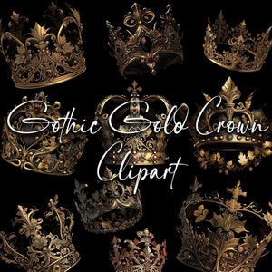 Gothic Gold Crown Clipart, Crown Png, Logo Png, Crown Clipart, Royal Crown Clipart, Gold Crown, Transparante achtergrond, Digitale download