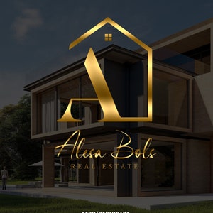 Premade Real Estate Logo Design, Premade Logo Design, Realtor Logo, Gold Real Estate Logo, Signature Logo