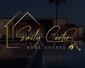 Premade Real Estate Logo Design, Premade Logo Design, Realtor Logo, Gold Real Estate Logo, Signature Logo