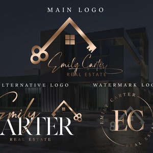 Real Estate Logo, Realtor Logo, Premade Logo, Gold Real Estate Logo , Minimalist Logo, House Logo, Signature Logo, Realtor Logo Set7
