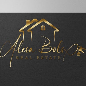 Premade Real Estate Logo Design, Premade Logo Design, Realtor Logo, Gold Real Estate Logo, Signature Logo image 7