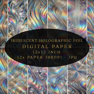Iriserend holografisch folie digitaal papier, regenboog achtergrond, luxe patroon, jpg-achtergrond, Instant Download