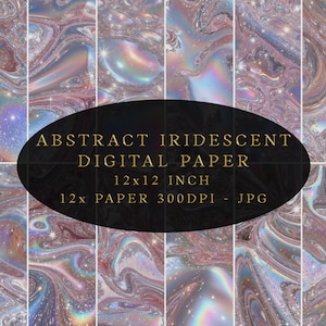 Abstract Iridescent Digital Paper, Rainbow Background, Luxury Pattern, JPG Background, Instant Download