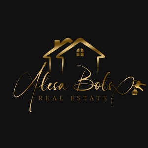 Premade Real Estate Logo Design, Premade Logo Design, Realtor Logo, Gold Real Estate Logo, Signature Logo image 8