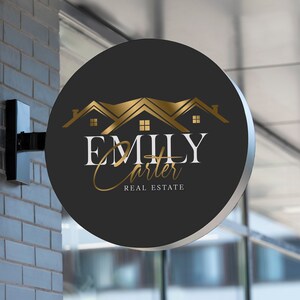 Premade Real Estate Logo Design, Premade Logo Design, Realtor Logo, Gold Real Estate Logo, Signature Logo, House Logo Design image 3