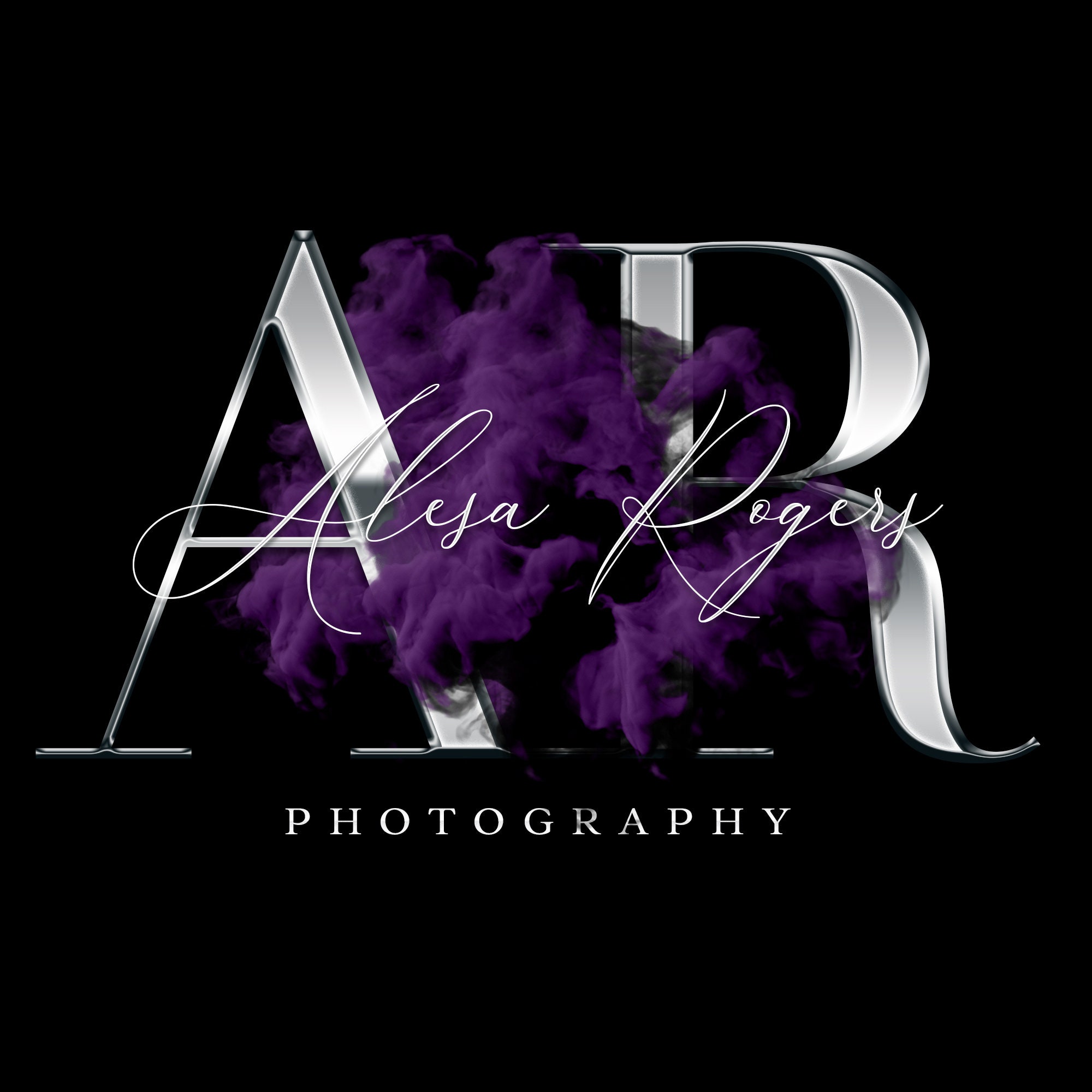 Premade Logo Design Violet Smoke Logo Beauty Logo Text - Etsy