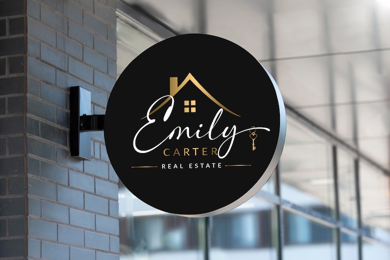 Premade Real Estate Logo Design, Premade Logo Design, Realtor Logo, Gold Real Estate Logo, Signature Logo image 6