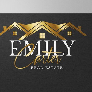 Premade Real Estate Logo Design, Premade Logo Design, Realtor Logo, Gold Real Estate Logo, Signature Logo, House Logo Design image 5