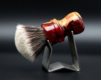 Shaving brush unique - "Firestorm" - hybrid alder / epoxy - stabilizes badger or synthetic knots ø 24 mm - Made in Bavaria!