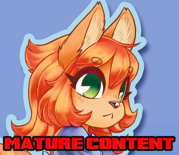 Orange Fox Butt - Vinyl Sticker - Mature