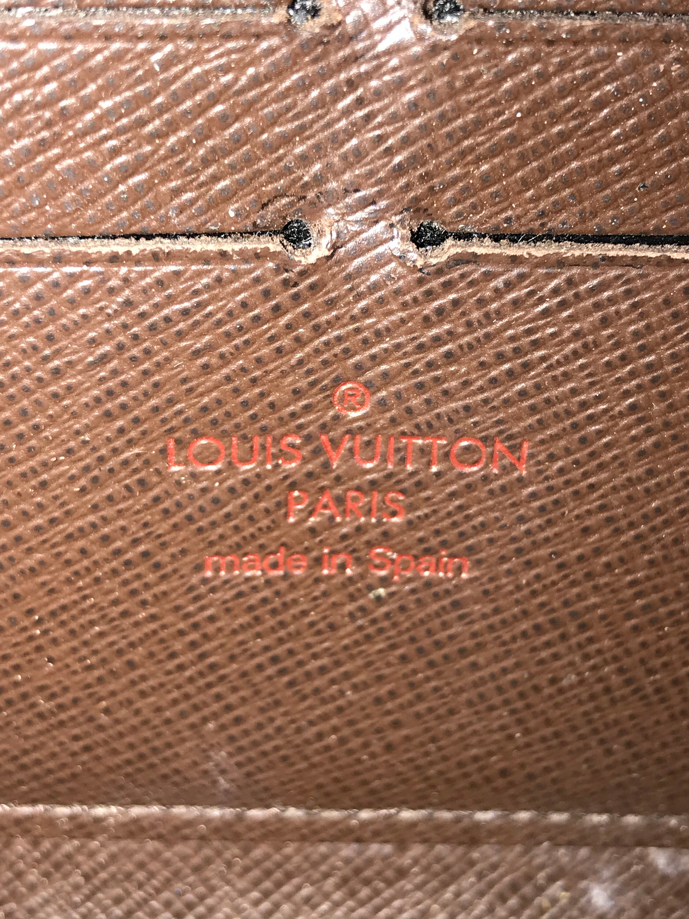 Louis Vuitton Damier Ebene Zip Around Long Wallet Tri-fold Long Wallet ...