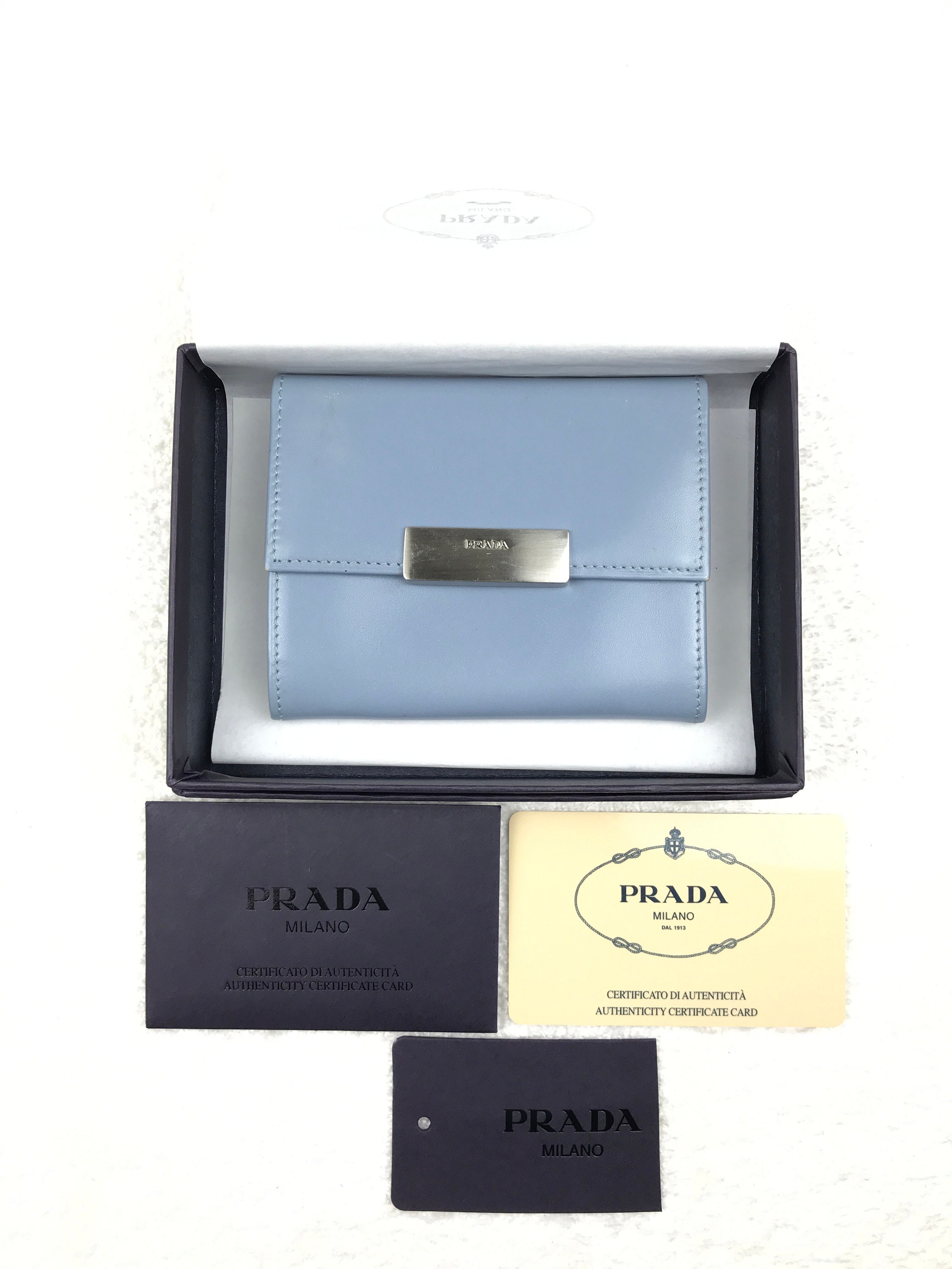 Prada SAFFIANO FIOCCO 1MC122 Leather Business Card Case Pink