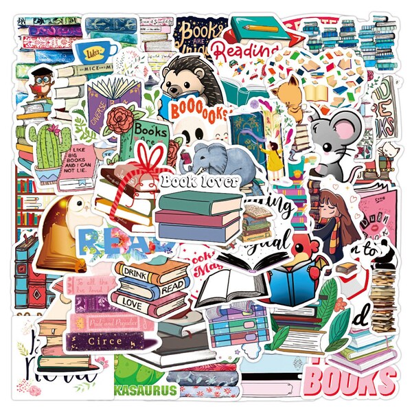 Book Sticker Sheets Etsy