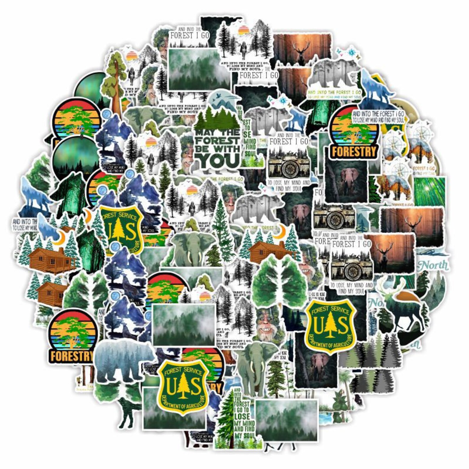 FORREST Stickers Tree Stickers Park Stickers Random Etsy