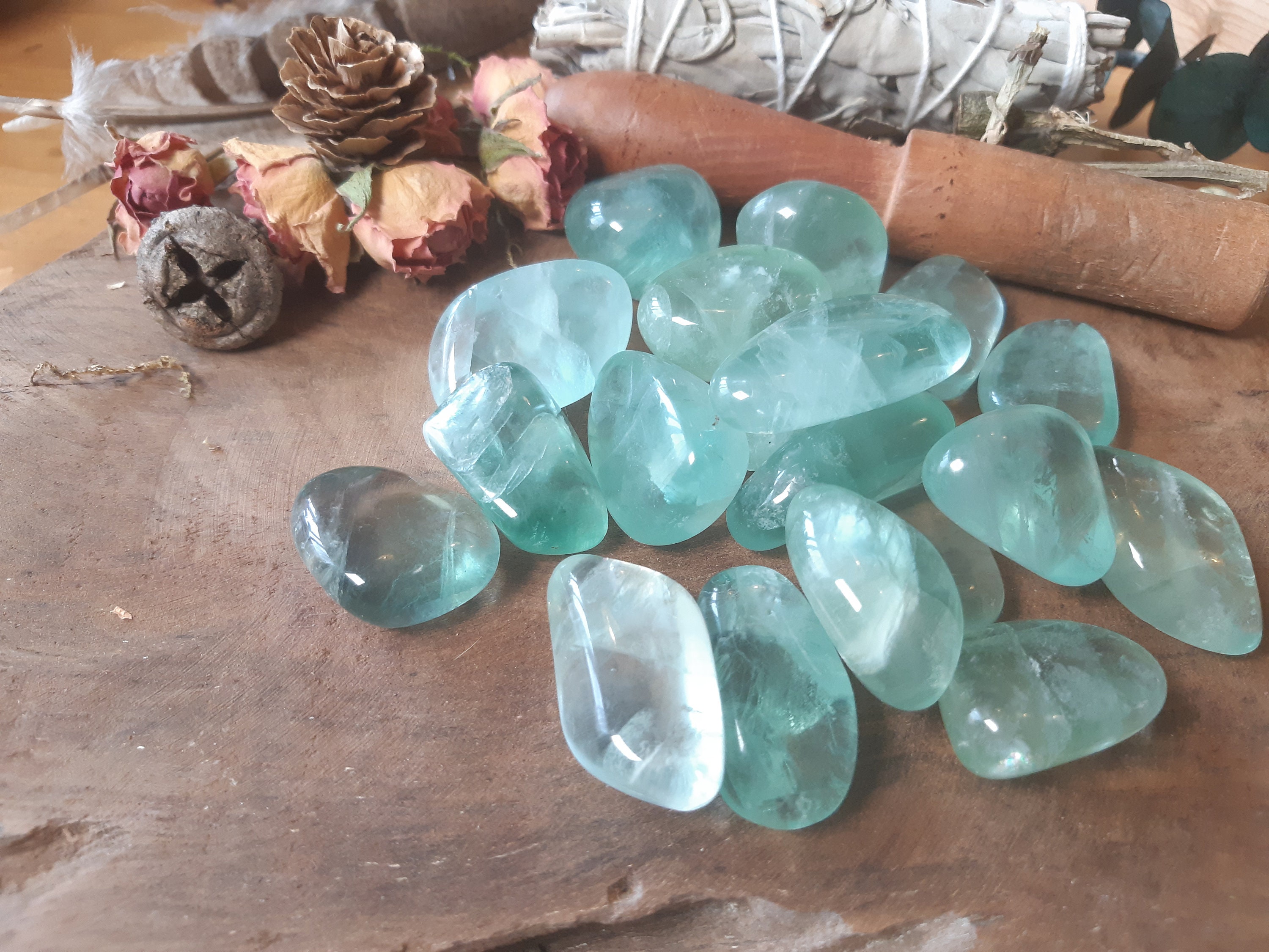 Fluorite Verte Aa Pierre Roulée