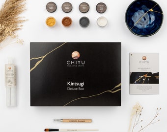 Kintsugi Repair kit: Deluxe Box with Gold - Silver - Copper - Grey - Food contact safe - Dishwasher proof