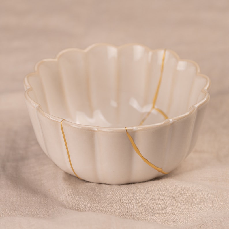 Kintsugi repaired ceramic bowl