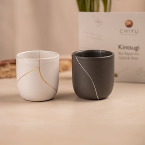 Gold and silver Kintsugi repair