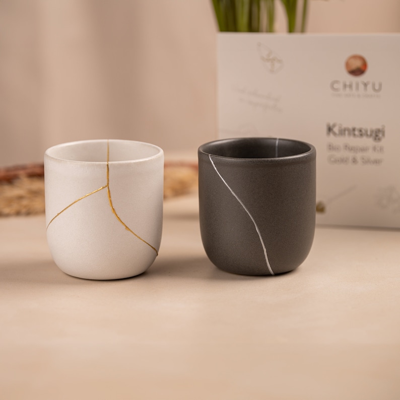 Gold and silver Kintsugi repair