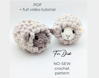 Crochet SHEEP no sew pattern + beginner friendly video tutorial | Small plush lamb amigurumi