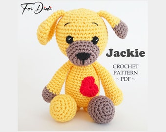 Crochet DOG pattern. Amigurumi dog. Amigurumi puppy pattern. Crochet toy with heart. Amigurumi with heart. Crochet Valentine's day.