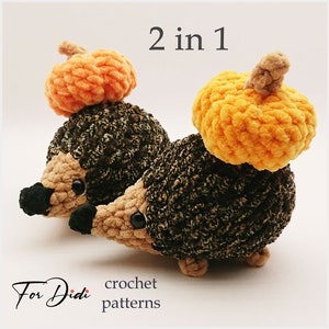 HEDGEHOG & PUMPKIN crochet patterns PDF.   -Hedgehog Spike and Pumpkin-