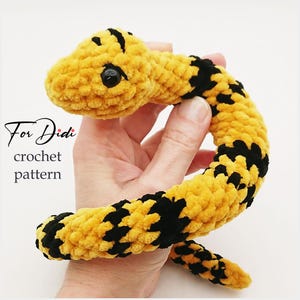 Crochet SNAKE pattern PDF | No sew amigurumi plushie | Stuffed animal DIY | Beginner friendly crochet tutorial   -Snake Hiss-