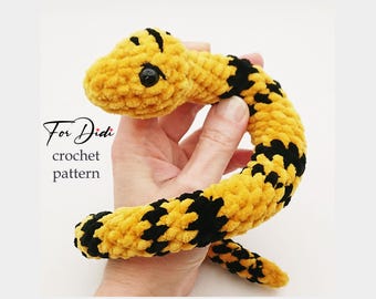 Häkelanleitung SCHLANGE PDF | Amigurumi Plüschtier Nr. nähen | Kuscheltier DIY | Anfängerfreundliche Häkelanleitung -Snake Hiss-