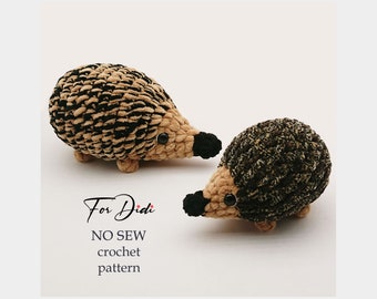 HEDGEHOG no sew crochet pattern PDF.   -Hedgehog Spike-