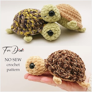 Plüsch-SCHILDKRÖTE nicht genäht, Häkelanleitung PDF. Schnittmuster Amigurumi Plüschtier. Kleine Schildkröte gehäkelt. -Schildkröte Perla-