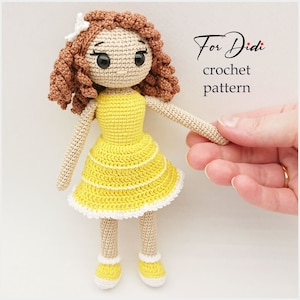 DOLL crochet pattern PDF.   -Doll Emma-
