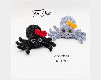 Halloween SPIDER crochet pattern – spooky cute amigurumi plush toy ~Spider Harrie~