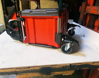 Milwaukee Packout Cart Caster Wheels - 2-Wheel Utility Cart to 4-Wheel Dolly Conversion Kit - 400 lbs Capacity