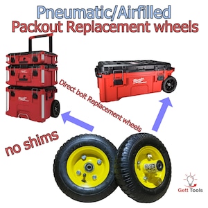 NEW Milwaukee PACKOUT Modification the 22" Rolling Tool box Model Pneumatic Wheel Replacement Kit  : Welcome to PAC-Air's