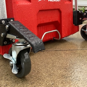 Milwaukee PACKOUT Modification: Milwaukee Packout Front Caster Wheels - Retractable Steel Dolly Conversion Kit - 200 lbs Capacity