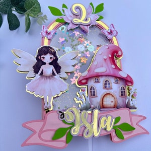 Personal Fairy fIRST cAKE topper / Birthday Cake Topper / Shaker Cake Topper / Name and Age