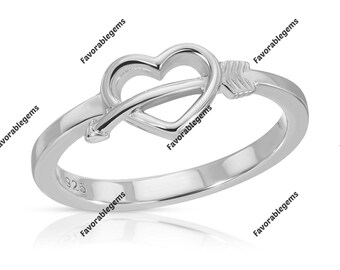 Amor-Herz-Ring aus 925er Silber: Minimalistisches Band
