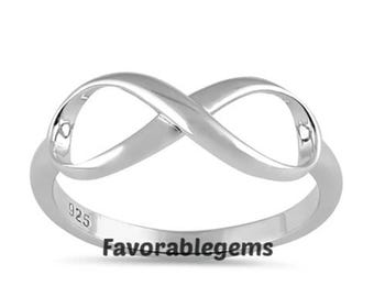 Sterling Silver Infinity Knot Ring: Minimalist Promise Jewelry