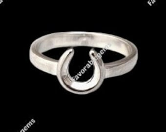 Sterling Silver Horseshoe Ring: Minimalist Good Luck Charm