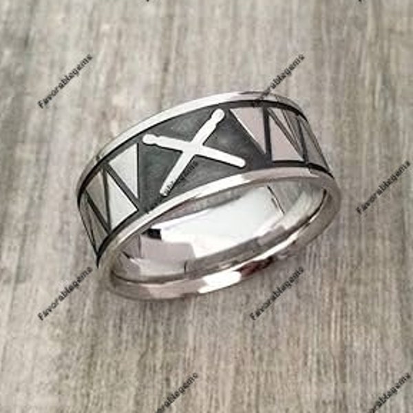 Drum Ring - Music Jewelry - Musician Ring - Instrument Ring - Sterling Silver 925 Ring - Rock Style Jewelry