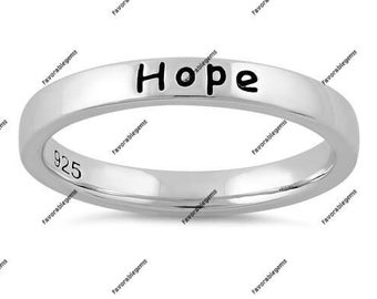 Hope Ring: Sterling Silver Handwriting Quote Ring