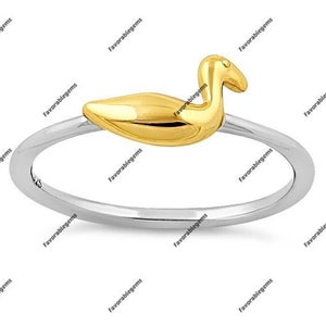 Sterlingzilveren ring eend - dierensieraden - minimalistische ring - eendaccessoires - cadeau voor meisjes - kindersieraden, kerstsieraden