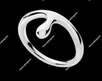 Sterling Silber Tropfring: Art Deco unregelmäßiger Schmuck