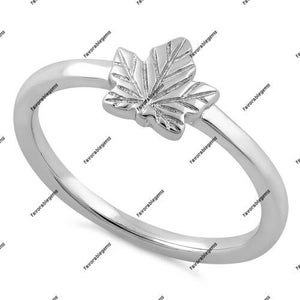 Esdoornbladring - 925 sterlingzilveren ring - bladring - bladerenring - natuurring - ringen voor dames