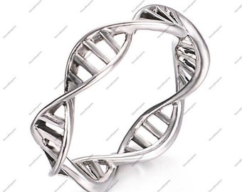 DNA Sterling Silver Ring - Science Biology Jewelry