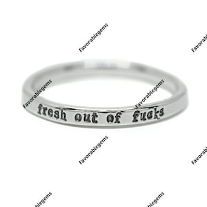 Sterling Silver Statement Ring - Funny Slogan, Unisex Jewelry