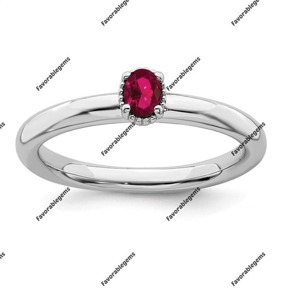 Unique Ruby Ring - July Birthstone Ring - Sterling Silver Ruby Ring - Minimalist Ring - Dainty Ring - Unisex Ring